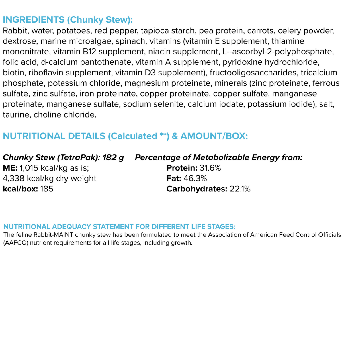 Rabbit-MAINT Chunky Stew Cat Food